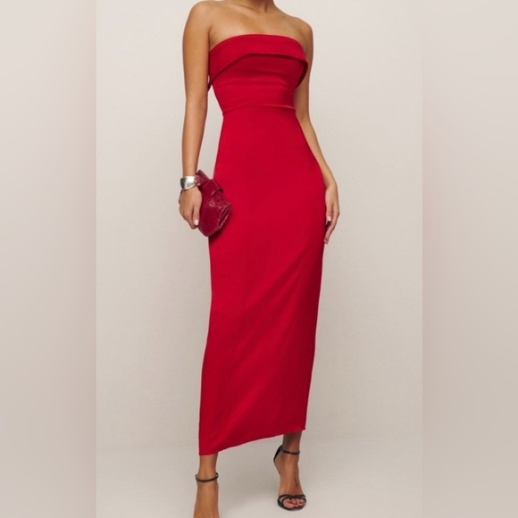 - Reformation Johan Satin Dress- size 12 - Picture 5 of 11